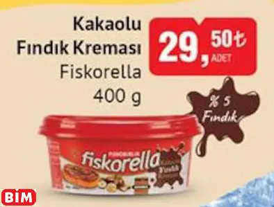 FİSKORELLA KAKAOLU FINDIK KREMASI FİSKORELLA KAKAOLU FINDIK KREMASI